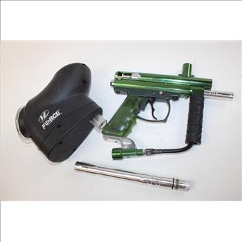 Spyder Victor Ii Green Paintball Gun With VL Force Hopper