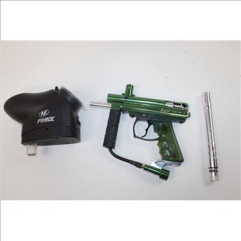 Spyder Victor Ii Green Paintball Gun With VL Force Hopper