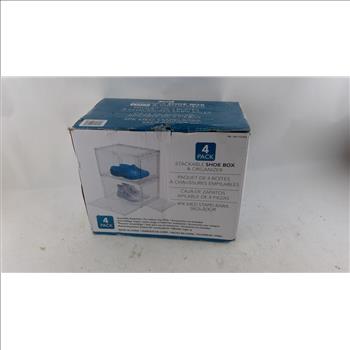 Stackable Shoe Box & Organizer 4 Pack