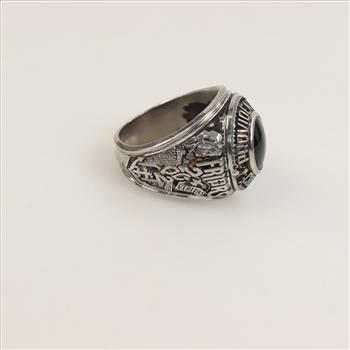 Stainless Steel Black Stone Class Ring