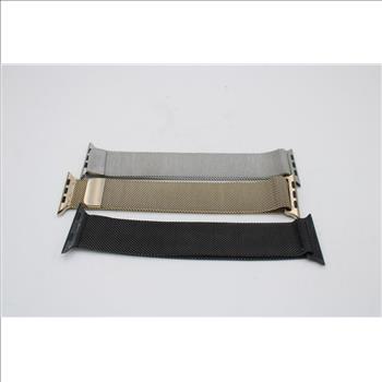 Stainless Steel Milanese Loop Apple Watch Bands, 44mm, Lot Of 3