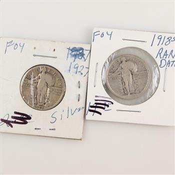 Standing Liberty Silver Quarter, 2 Pieces