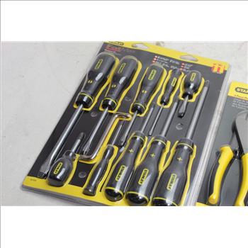 Stanley 4 Piece Plier Set, And 11 Piece Screwdriver Set