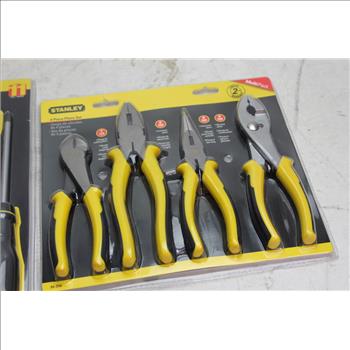 Stanley 4 Piece Plier Set, And 11 Piece Screwdriver Set