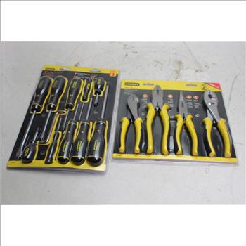 Stanley 4 Piece Plier Set, And 11 Piece Screwdriver Set