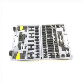 Stanley Black Chrome 123 Piece Socket Set