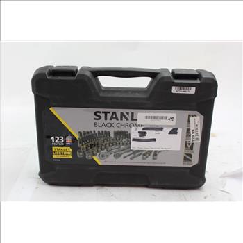 Stanley Black Chrome Mechanics Tool Set, 123 Pieces