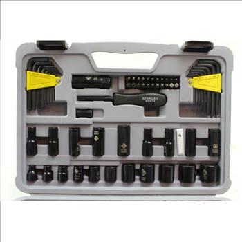 Stanley Black Chrome Mechanics Tool Set, 123 Pieces