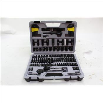 Stanley Black Chrome Mechanics Tool Set, 123 Pieces