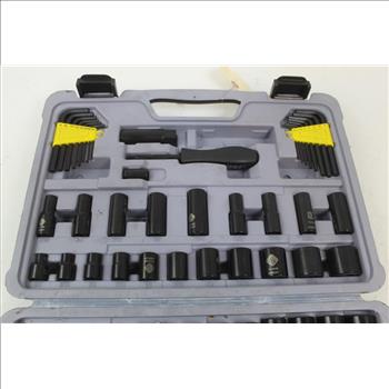 Stanley Black Chrome Socket Ratchet Set