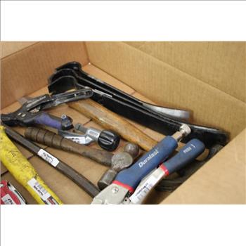 Stanley Engineer Hammer, Pry Bars, Duralast Locking Grip Pliers, And More, 12 Pieces