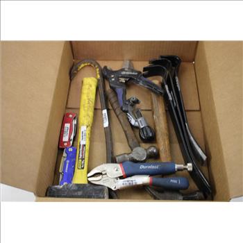 Stanley Engineer Hammer, Pry Bars, Duralast Locking Grip Pliers, And More, 12 Pieces