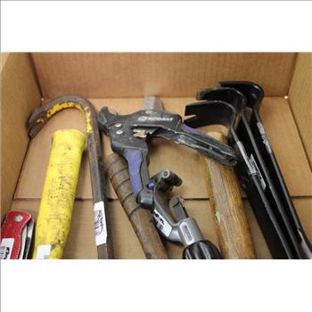 Stanley Engineer Hammer, Pry Bars, Duralast Locking Grip Pliers, And More, 12 Pieces
