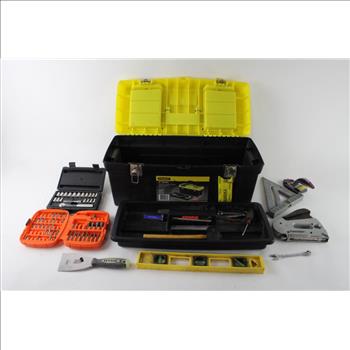 Stanley Tool Box With Socket Set, Screwdrivers, And More, 20+ Pieces