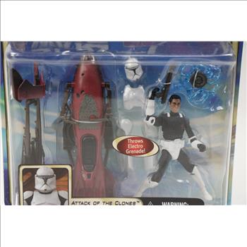 Star Wars Attack Of The Clones - Clone Trooper With Speeder Bike