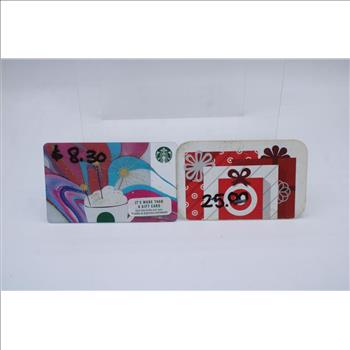 Starbucks, Target And Other Gift Cards, 6 Pieces