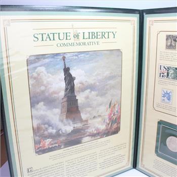 Statue Of Liberty Commemorative Coin And Stamp Set, Includes 1 Silver Coin