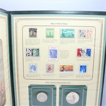 Statue Of Liberty Commemorative Coin And Stamp Set, Includes 1 Silver Coin