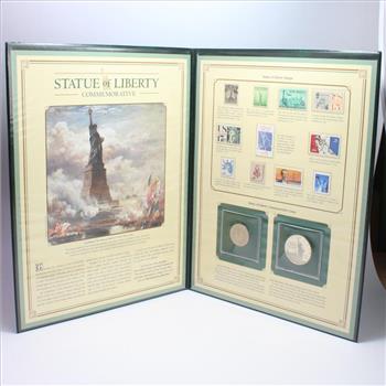 Statue Of Liberty Commemorative Coin And Stamp Set, Includes 1 Silver Coin