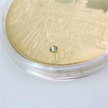 Statue Of Liberty Token With Green Crystal, Comes With CoA