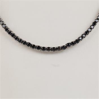 Stelring Silver Black Stone Necklace