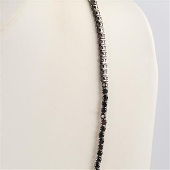 Stelring Silver Black Stone Necklace