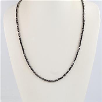 Stelring Silver Black Stone Necklace