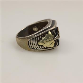 Sterling Silver 10kt Gold Accent Harley Davidson Signet Ring