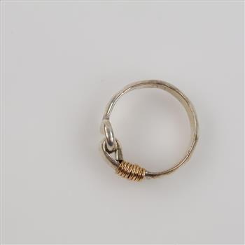 Sterling Silver 10kt Gold Accent Ring