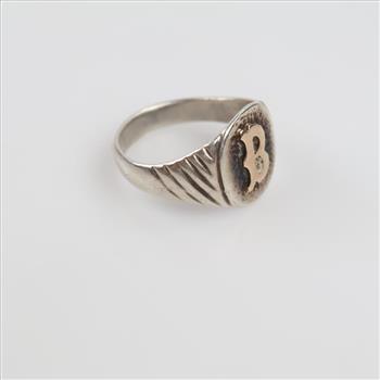 Sterling Silver 10kt Gold Accent Ring