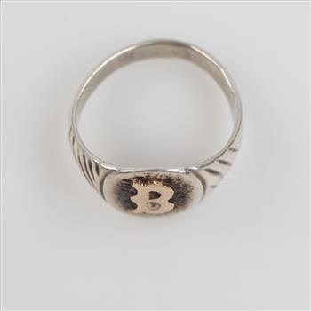 Sterling Silver 10kt Gold Accent Ring