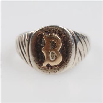 Sterling Silver 10kt Gold Accent Ring