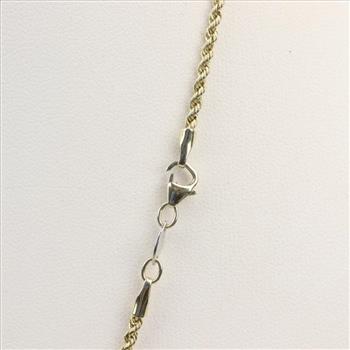 Sterling Silver 10kt GP Rope Chain Necklace