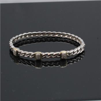 Sterling Silver 14 1g Alwand Vahan Bracelet With 14kt Gold Sterling Silver 14 1g Alwand Vahan Bracelet With 14kt Gold