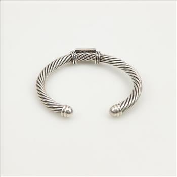 Sterling Silver 18kt Gold Accent Blue Topaz Cuff Bracelet