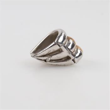 Sterling Silver 18kt Gold Accent Earring