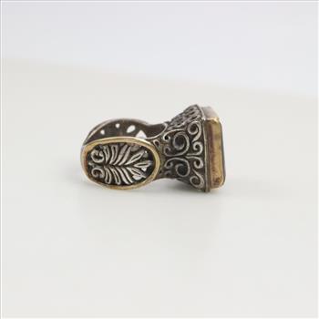 Sterling Silver 18kt Gold Amethyst Ring