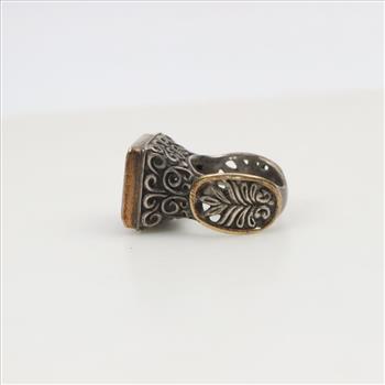 Sterling Silver 18kt Gold Amethyst Ring