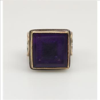 Sterling Silver 18kt Gold Amethyst Ring