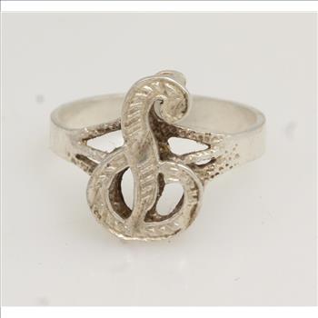 Sterling Silver 2.8g Letter P Ring
