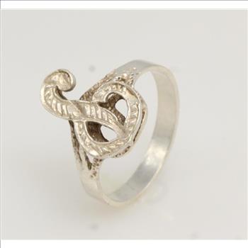 Sterling Silver 2.8g Letter P Ring