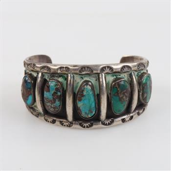 Sterling Silver 5 Turquoise Cuff