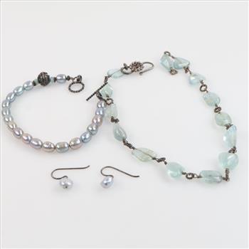 Sterling Silver Accented Jewelry, 4 Pieces