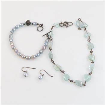 Sterling Silver Accented Jewelry, 4 Pieces