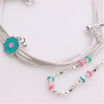 Sterling Silver Anklets, 3 Pieces