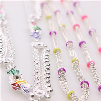 Sterling Silver Anklets, 4 Pieces