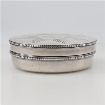 Sterling Silver Antique Round Trinket Box