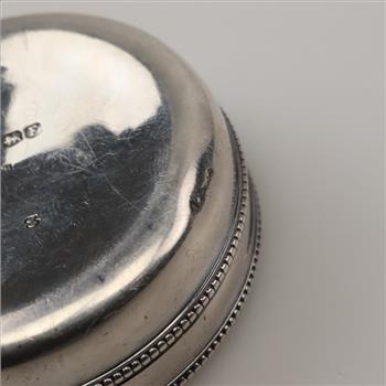 Sterling Silver Antique Round Trinket Box