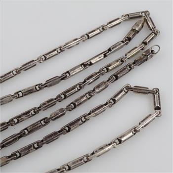 Sterling Silver Bar Link Necklace