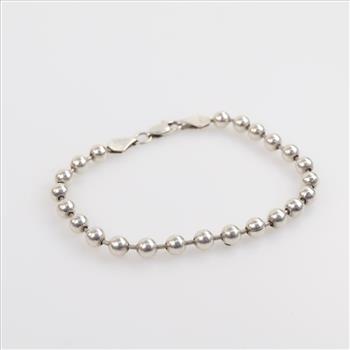 Sterling Silver Beaded Bracelet